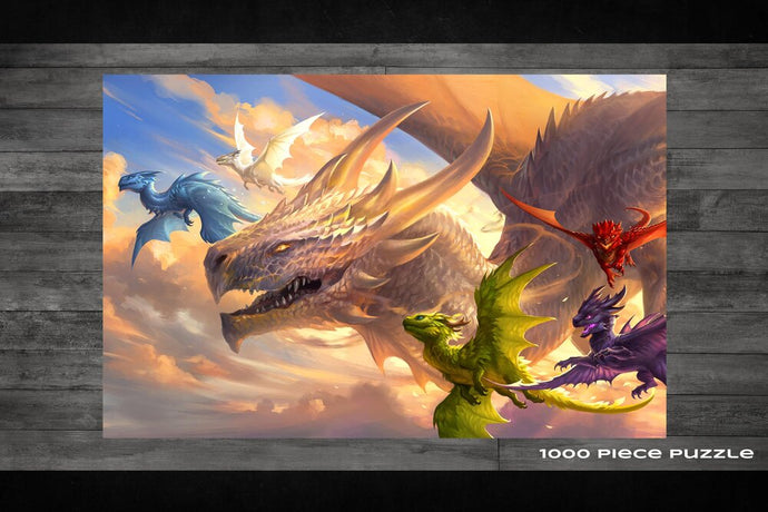 Baby Dragons Flying Lessons 1000 Piece Puzzle